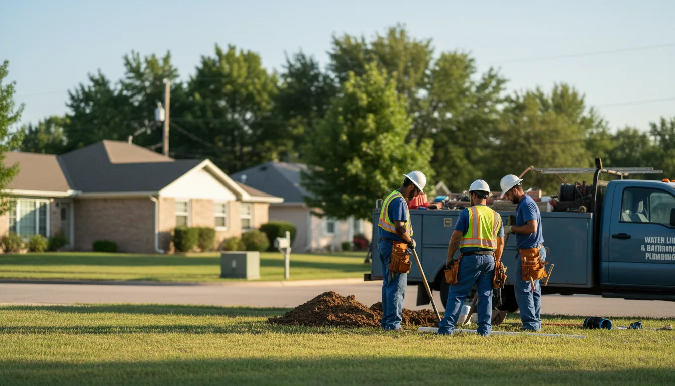 Residential water line and bathroom plumbing service in Tipton, KS